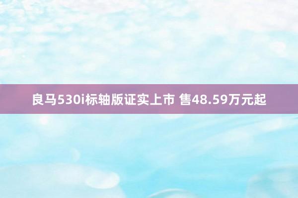 良马530i标轴版证实上市 售48.59万元起