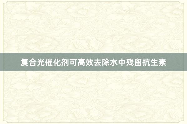 复合光催化剂可高效去除水中残留抗生素